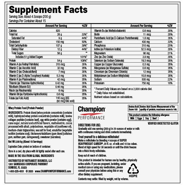 Chocolate Brownie – Super Heavy Weight Gainer